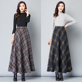 Linda | Elegant Plaid A-Line Midi Skirt